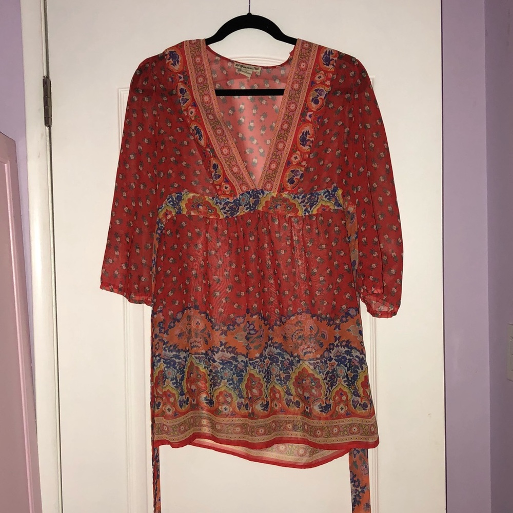 Red cover up dress